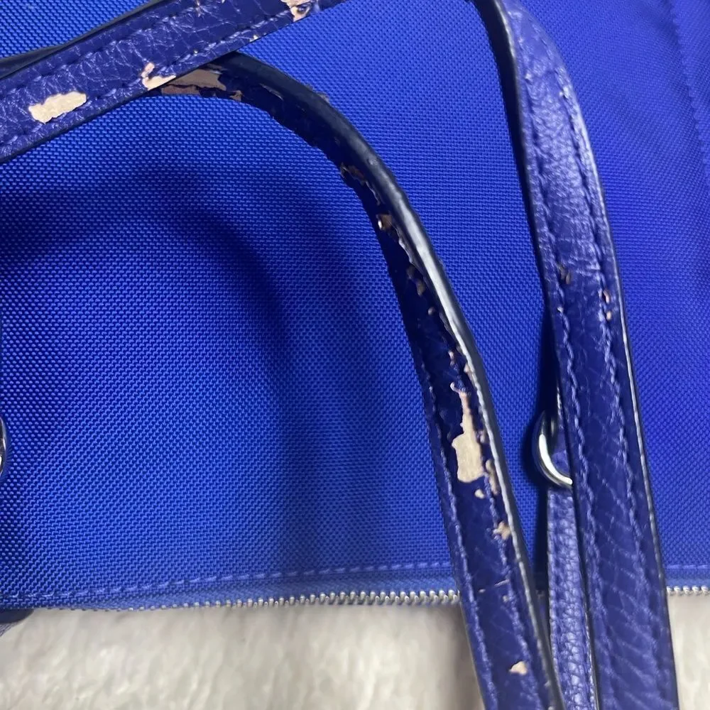 Lauren Ralph Lauren Nylon Royal Blue Medium tote synthetic straps & trim .